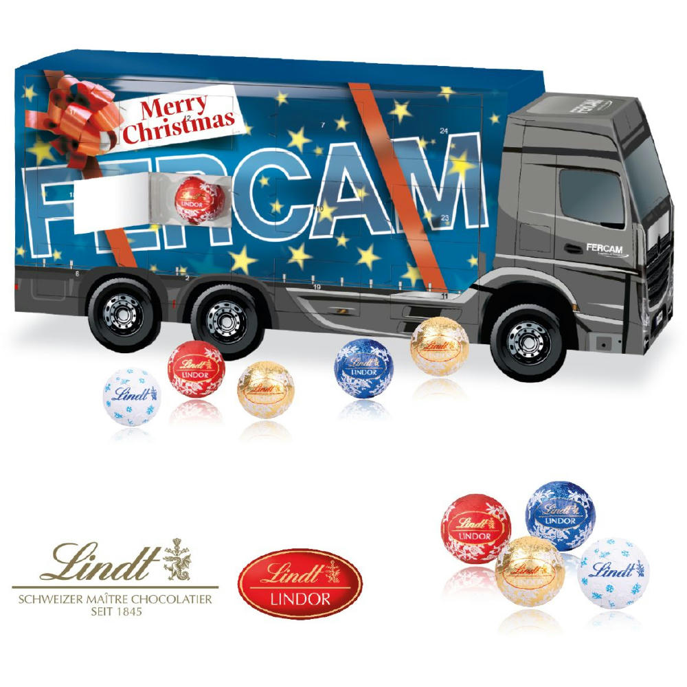 3D Adventskalender "LKW" mit Lindt Schokolade