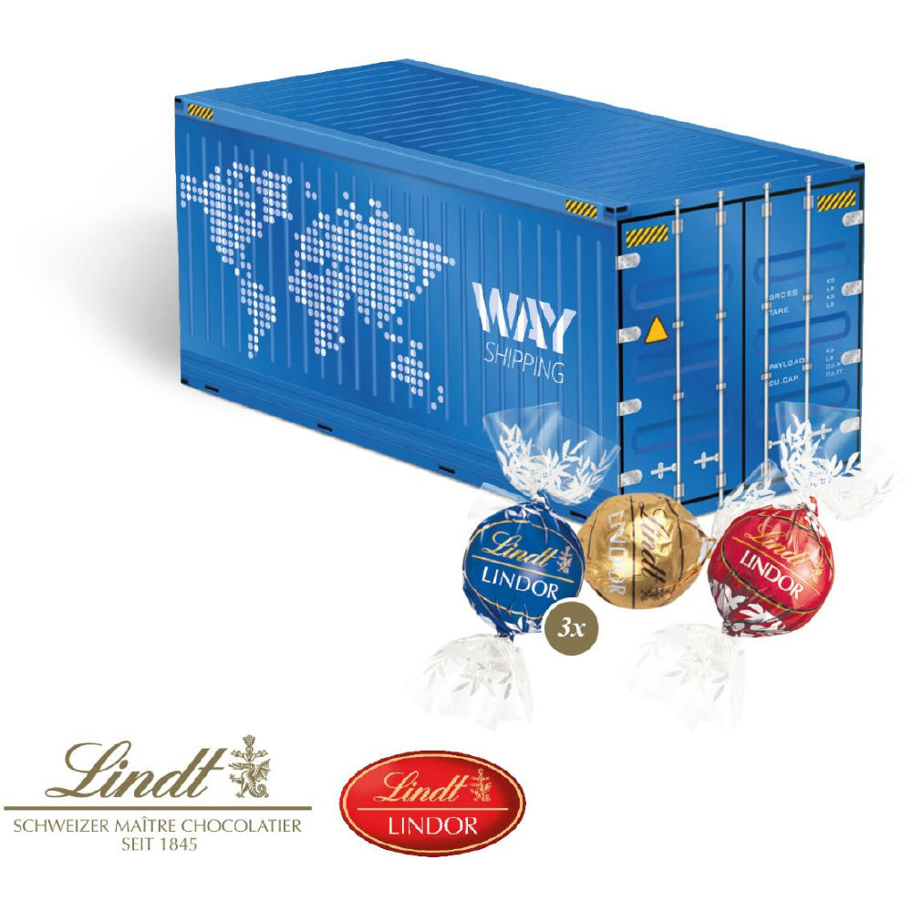3D Präsent "Container" mit Lindor Pralinés