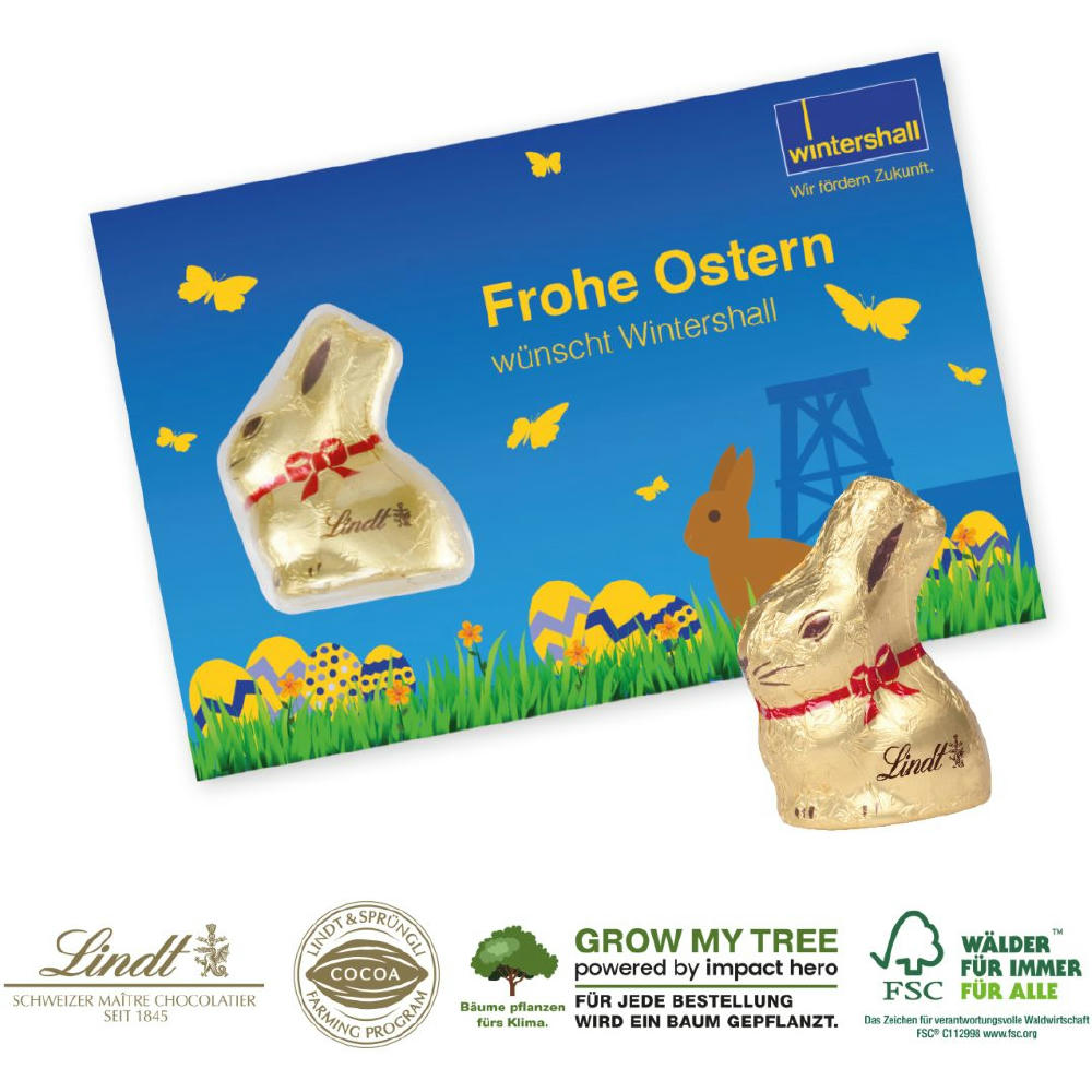 SCHOKOKARTE MIT LINDT GOLDHASE