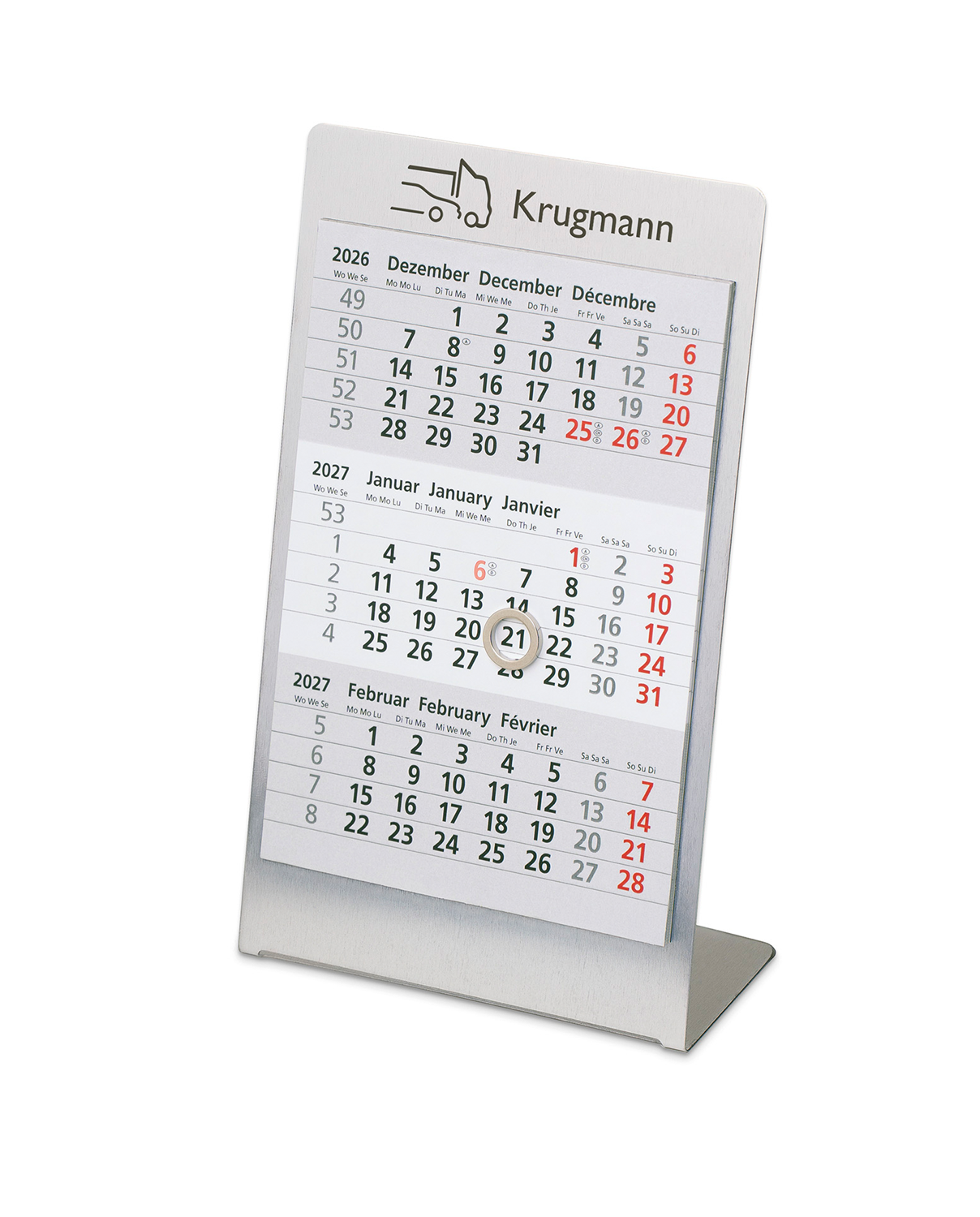 Aufstellkalender "Edelstahl"