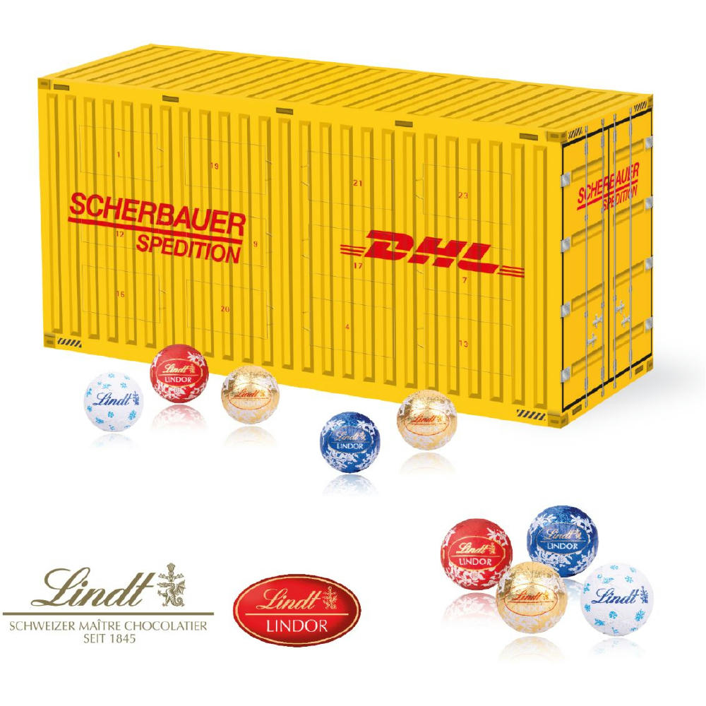 3D Adventskalender "Container" mit Lindt Schokolade