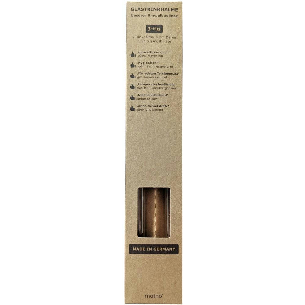 2er Glastrinkhalmset farbig